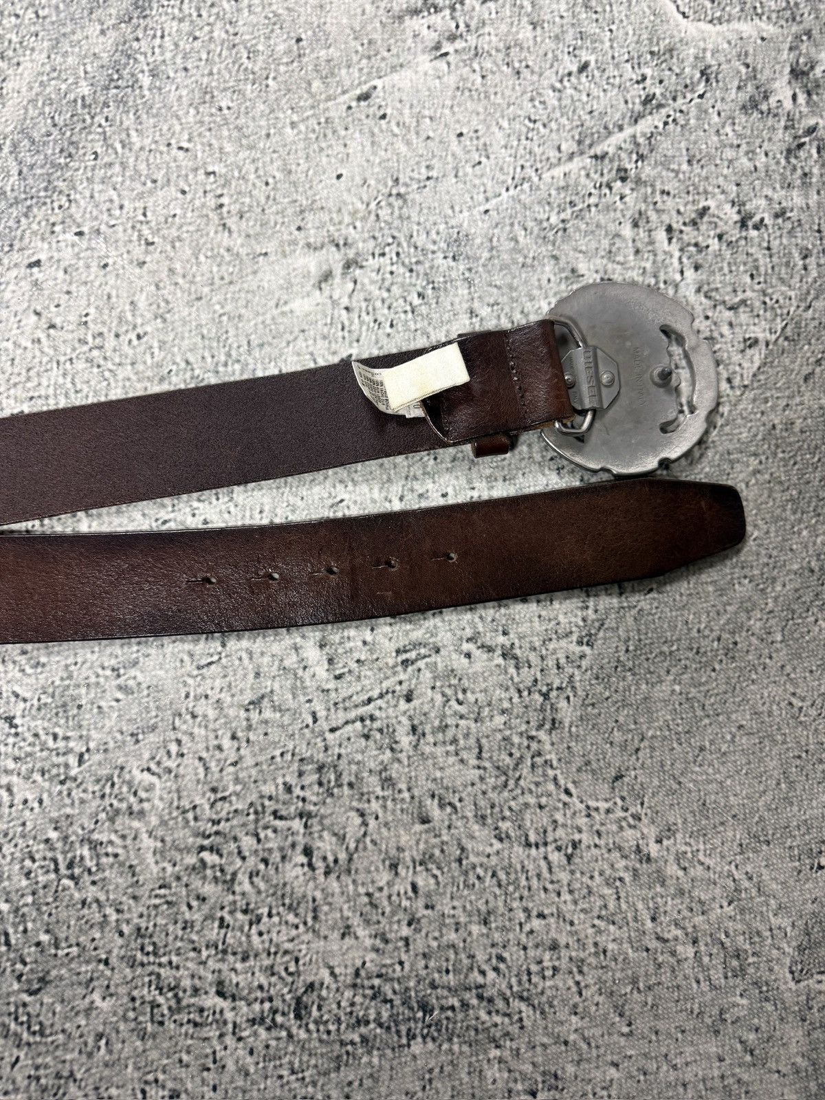 Diesel Diesel leather belt big buckle Y2K brown Size 40 - 9 Thumbnail