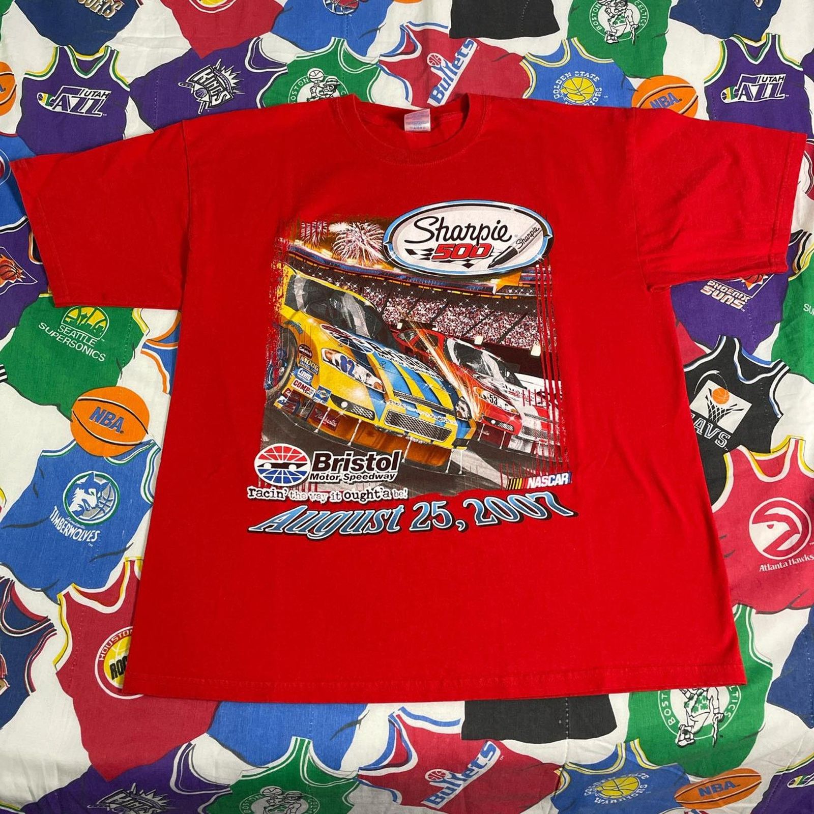 NASCAR Vintage 2007 Bristol NASCAR Sharpie 500 Racing Motor Tee Size US XL / EU 56 / 4 - 1 Thumbnail