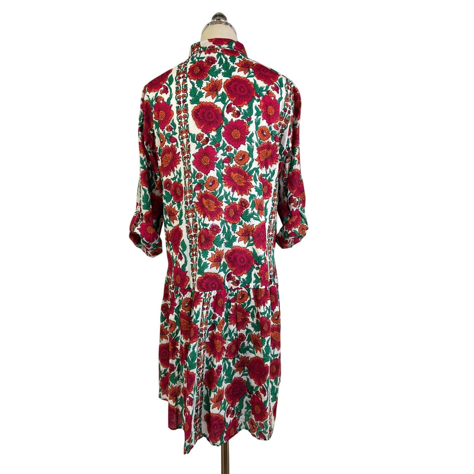 Other Ro's Garden Deauville Mini Dress Red Floral Size M / US 6-8 / IT 42-44 - 10 Thumbnail