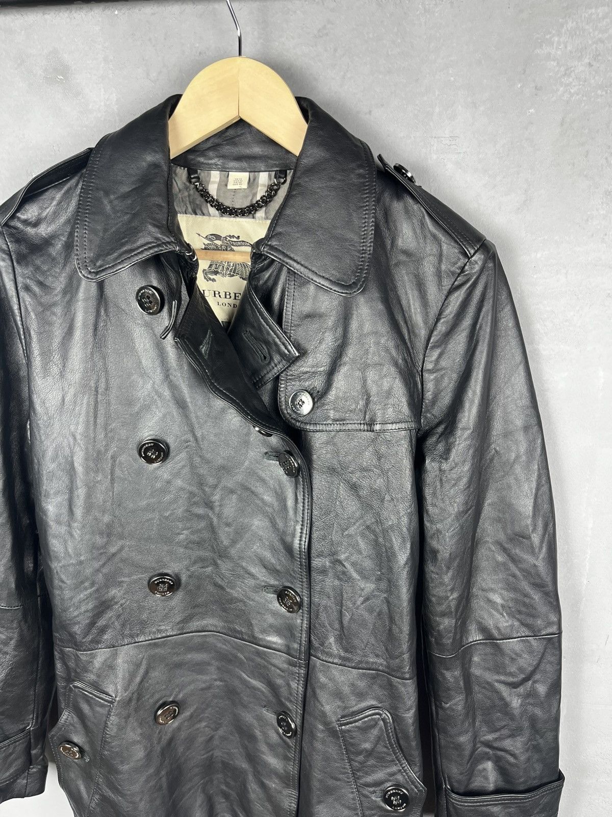 Burberry Burberry avant garde y2k leather coat jacket RARE Size M / US 6-8 / IT 42-44 - 2 Thumbnail