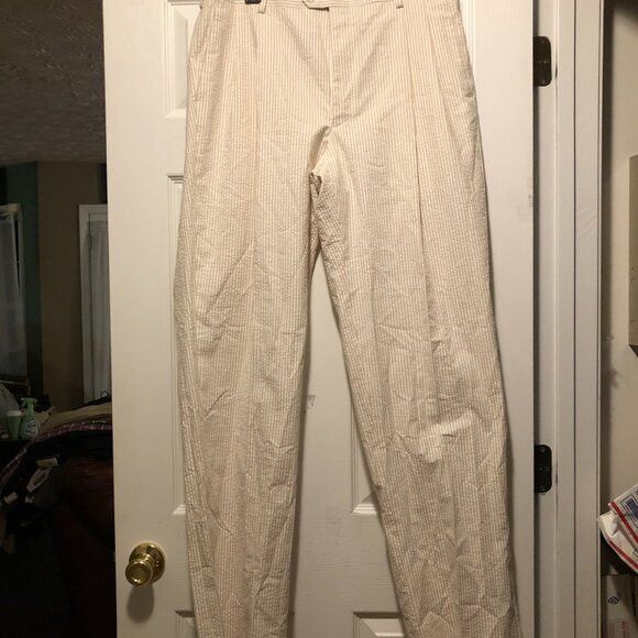Other Alan lebow men's new cream 100%cotton pants size: 36/36 Size US 36 / EU 52 - 2 Thumbnail