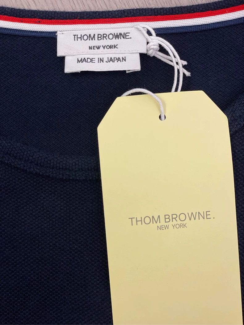 Thom Browne Thom browne Dark blue four-striped round-neck sweatshirt 25 Size US XS / EU 42 / 0 - 7 Thumbnail