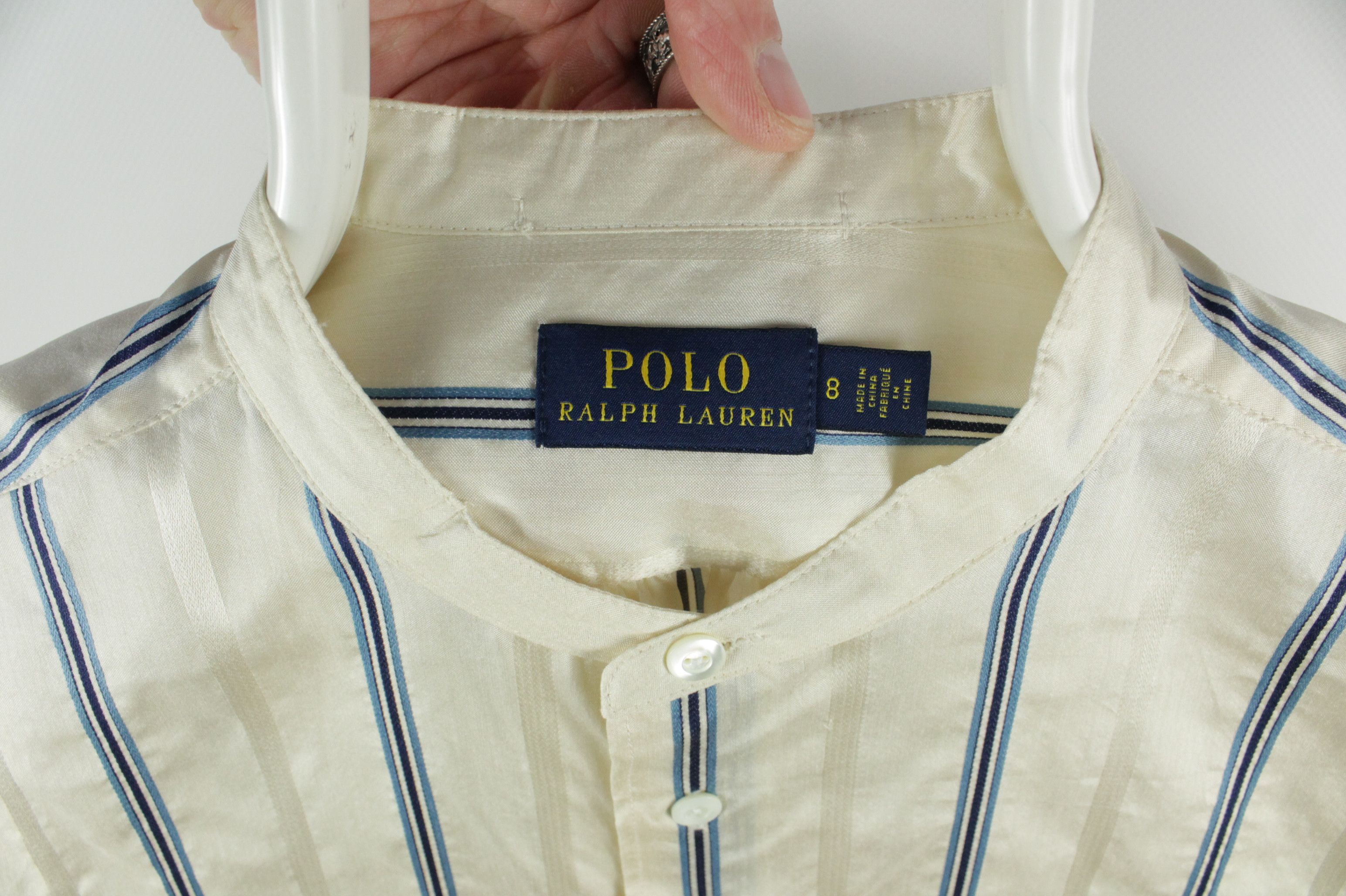 Polo Ralph Lauren Polo Ralph Lauren Mulberry Silk Striped Shirt Women's Size M / US 6-8 / IT 42-44 - 3 Thumbnail