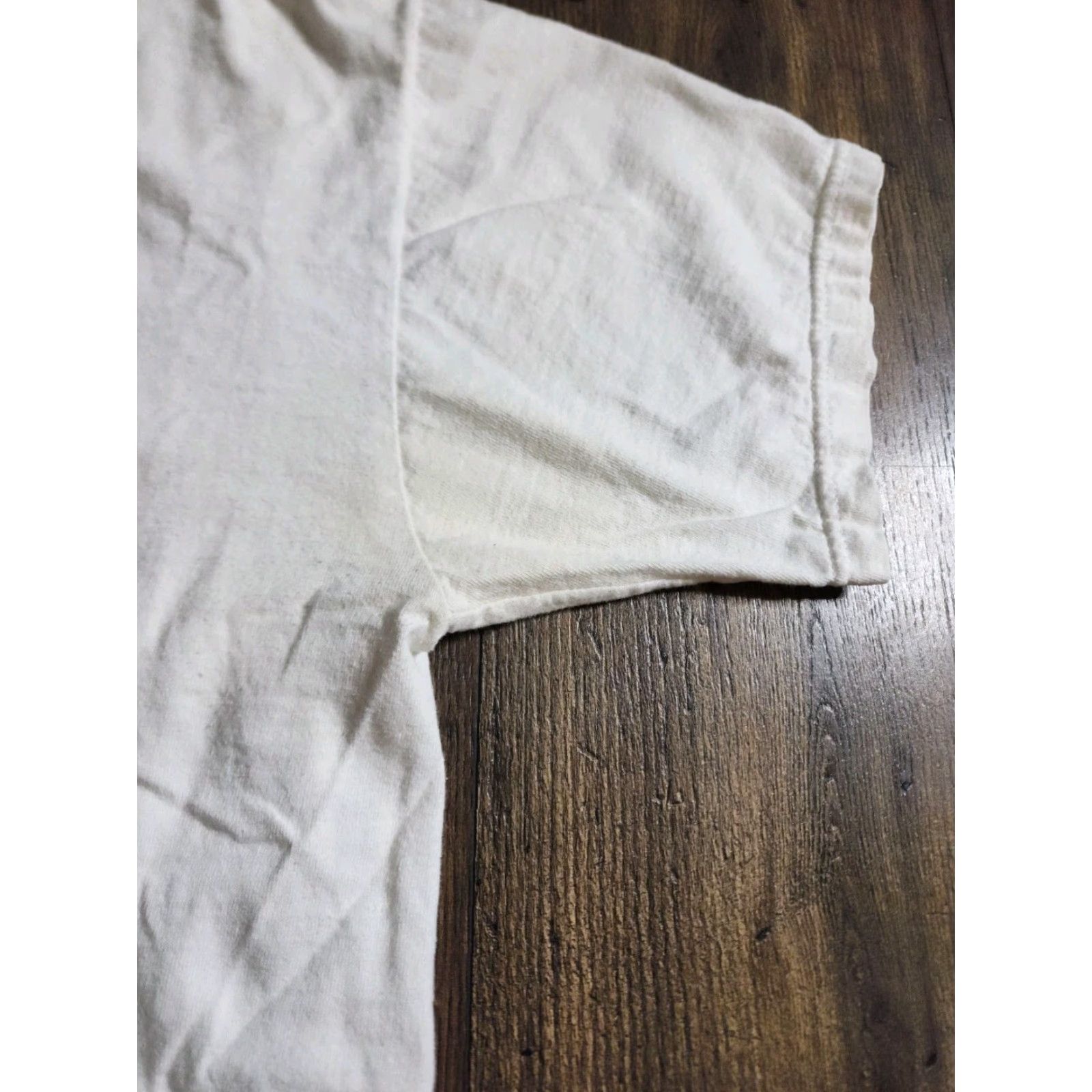 Fruit Of The Loom Vintage Mens L T-Shirt 90s Classic Distressed Double Sided White Cotton Fruit of the Loom Crew Neck Short Sleeve Logo Printed/Prewashed Durable Mens Size US L / EU 52-54 / 3 - 6 Thumbnail