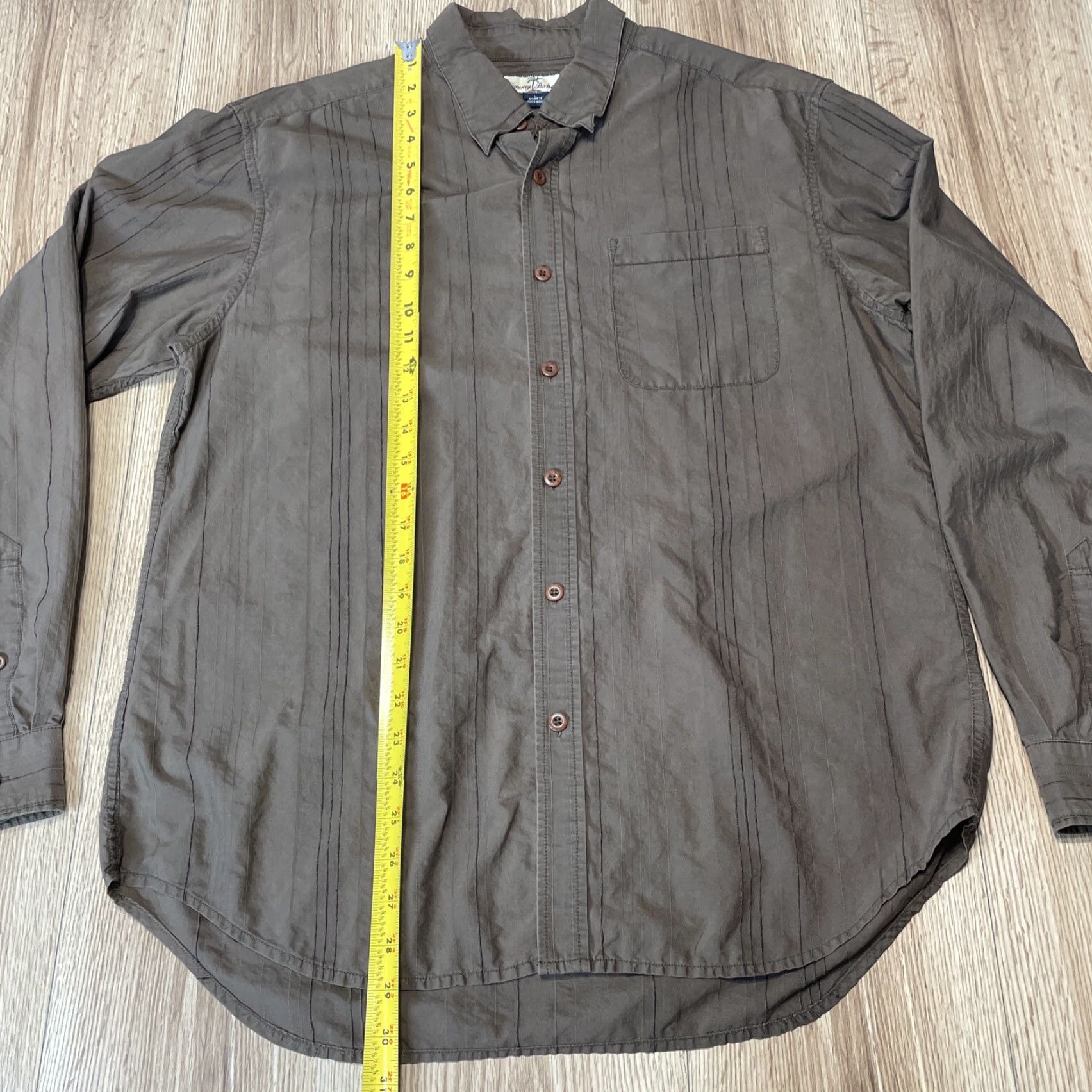 Tommy Bahama TOMMY BAHAMA Long Sleeve Button-Up Shirt Large Brown Mens Size US L / EU 52-54 / 3 - 3 Thumbnail