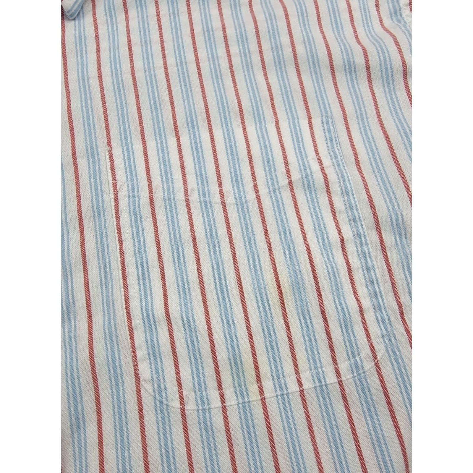 Vintage L.L. Bean Shirt Mens XL White Blue Red Stripe Short Sleeve Button Up Casual Shirt Size US XL / EU 56 / 4 - 4 Thumbnail