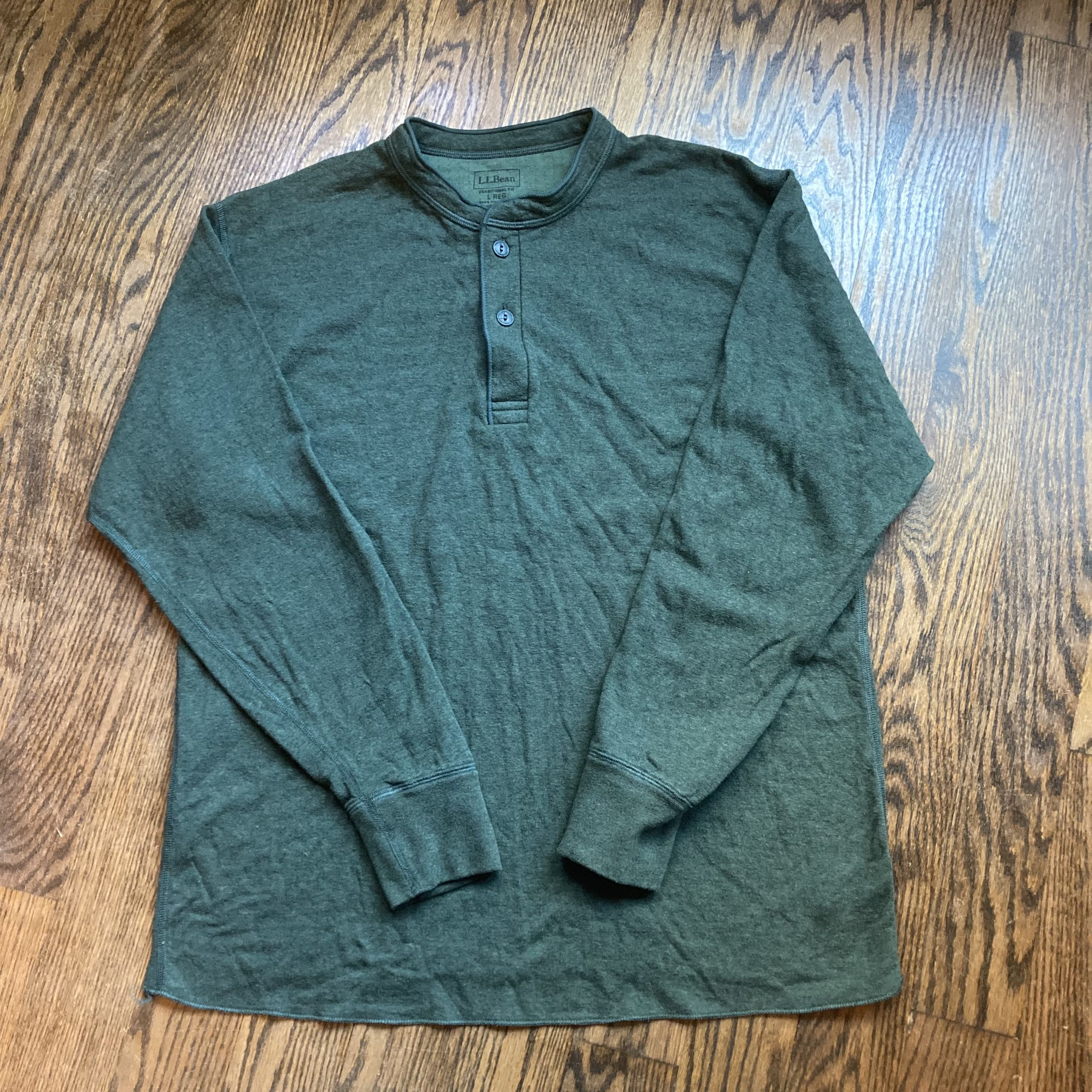 L.L. Bean Men's THERMAL L.L.Bean Green Long Sleeve T-Shirt Size L Size US XL / EU 56 / 4 - 8 Thumbnail