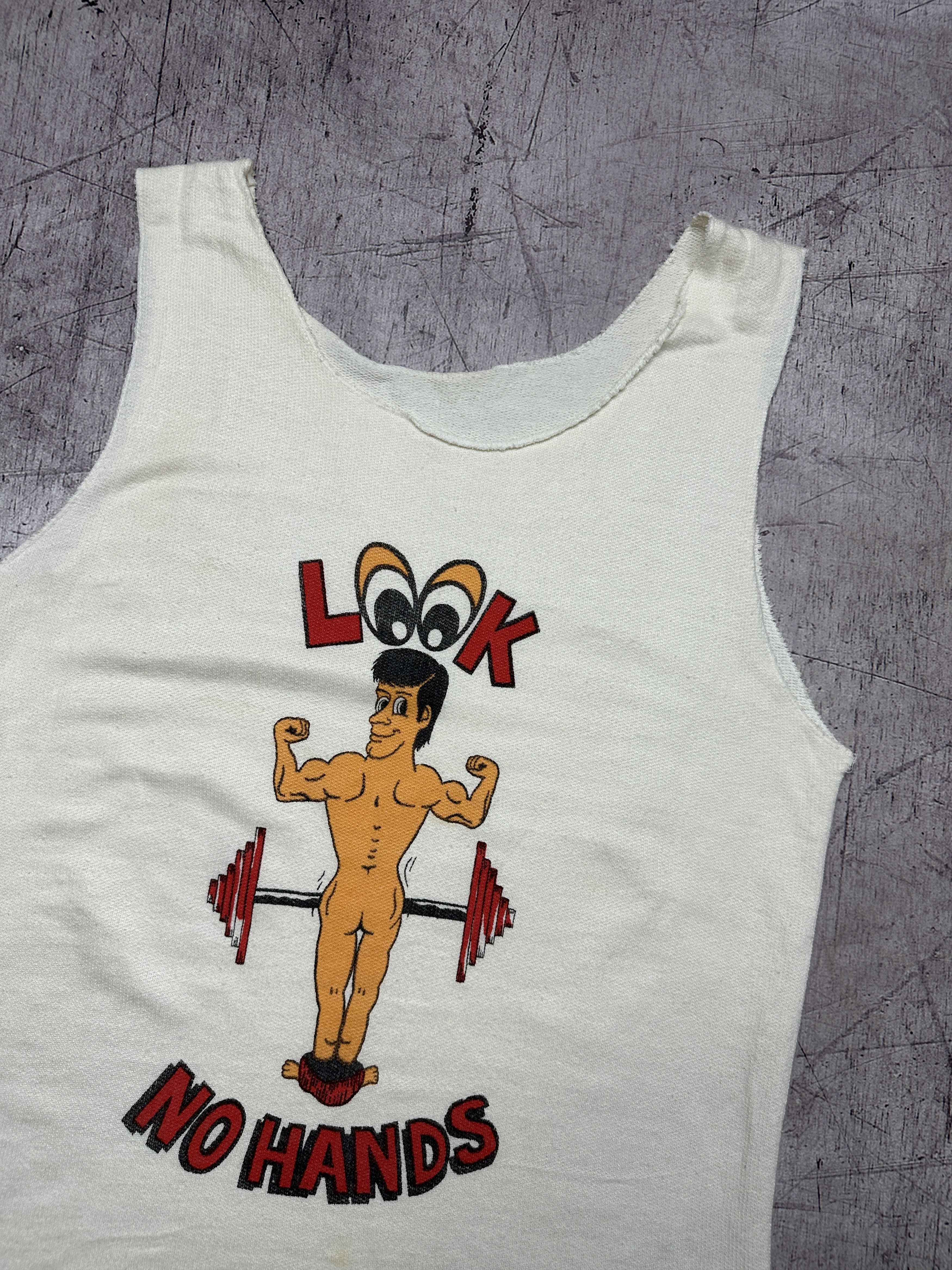 Other Look No Hands Vintage Gym Sleeveless T-Shirt Tee Humor Size US S / EU 44-46 / 1 - 2 Thumbnail