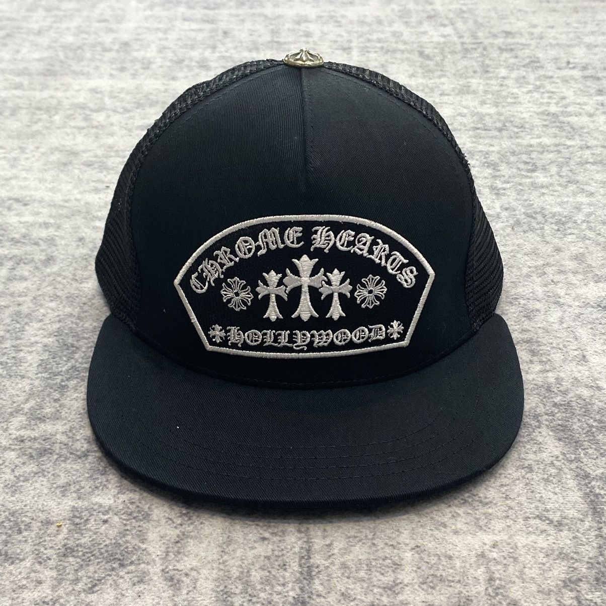 Chrome Hearts Chrome Hearts Triple Cross Embroidery Trucker Hat Black Size ONE SIZE - 3 Thumbnail