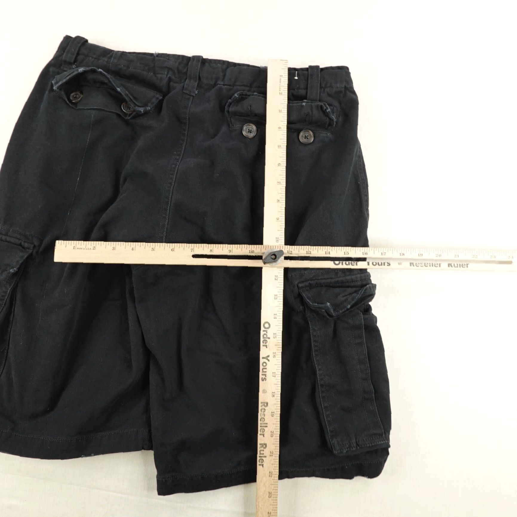 Anchor Blue VINTAGE Anchor Blue Cargo Shorts Mens 34 Black Canvas Grunge 90s Casual Outdoor Baggy Size US 33 - 6 Thumbnail