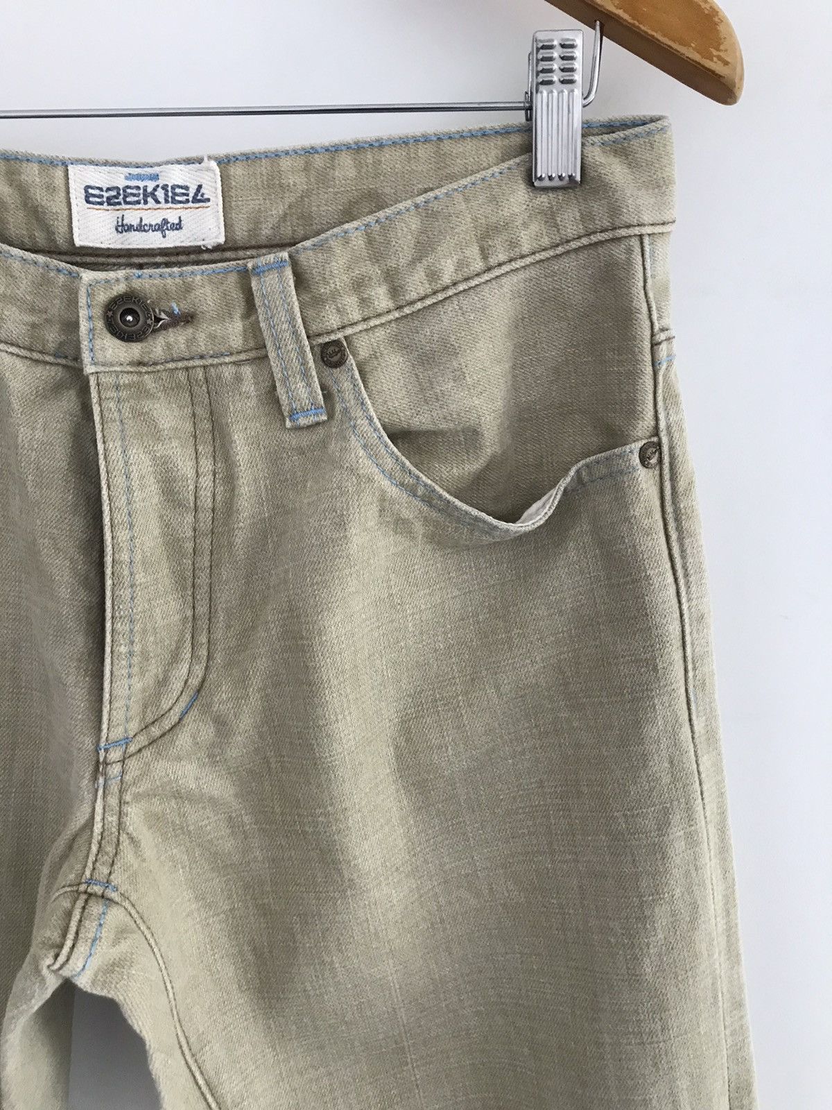 Ezekiel Ezekiel Handcrafted Blue Stitch Flare Denim Jeans Size US 31 - 5 Thumbnail