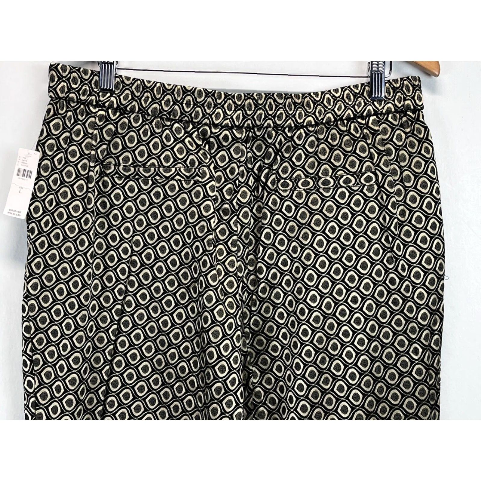 Anthropologie Anthropologie Larkin Jacquard Tapered Pants Sz L Black Gold Pull On Women Size 36" / US 14 / IT 50 - 4 Thumbnail