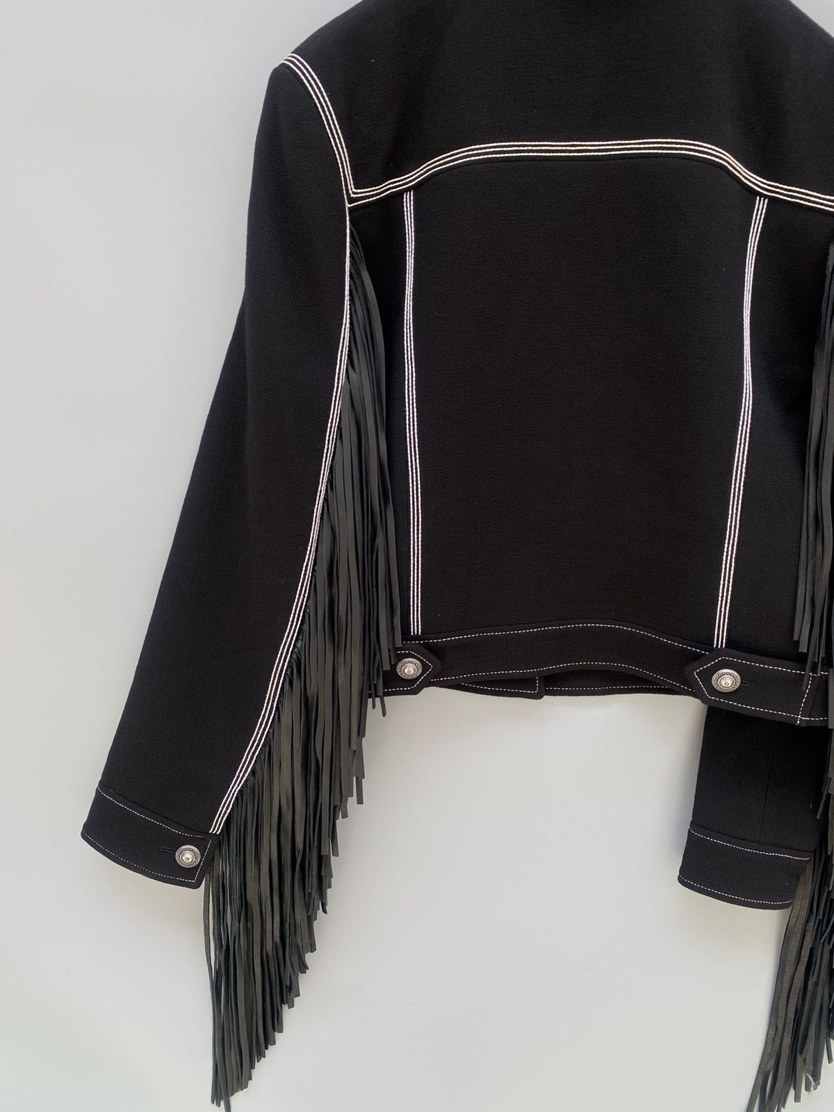 Other Fall 2016- Fausto Puglisi- Leather Fringe Wool Jacket Size M / US 6-8 / IT 42-44 - 15 Thumbnail