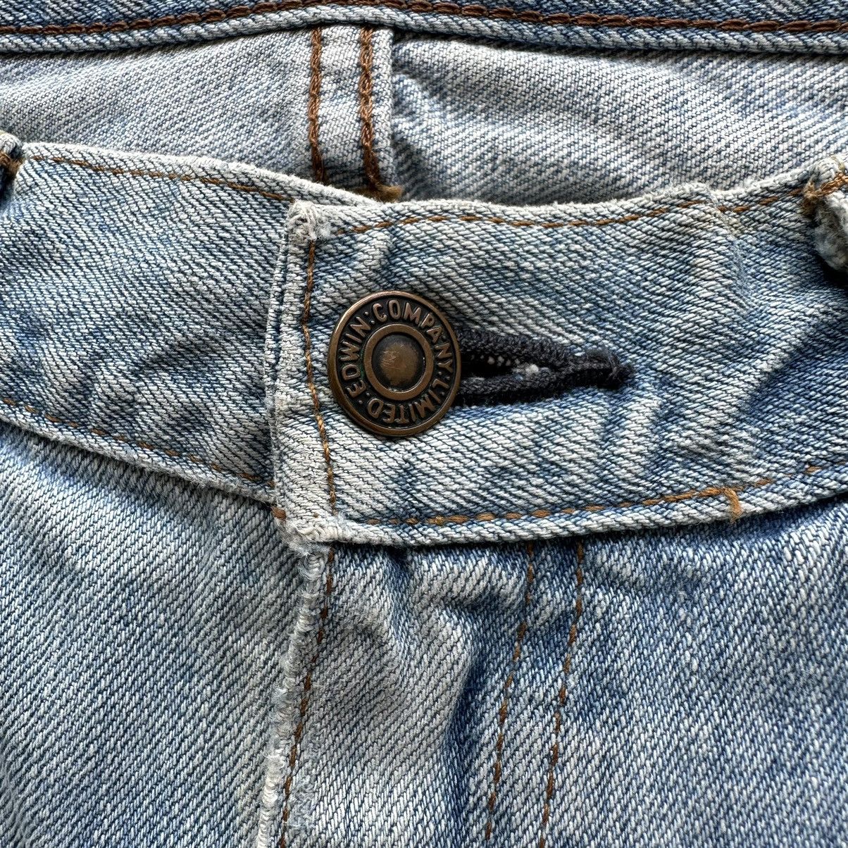 Japanese Brand Vintage Edwin Lightwash Distressed Faded Denim Jean Pant W31 Size US 31 - 6 Thumbnail
