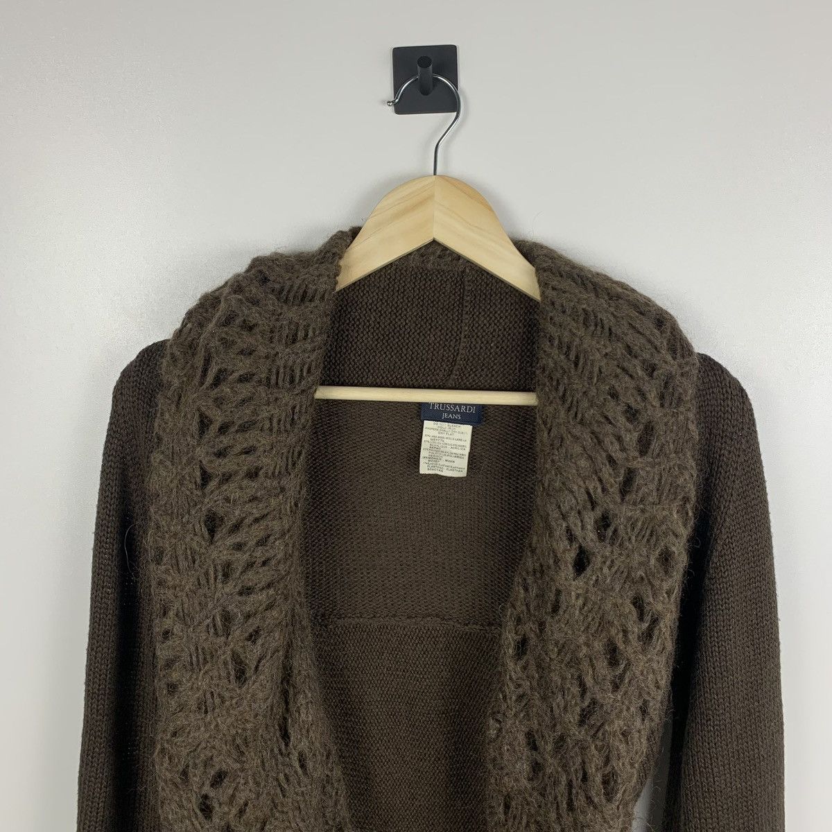 Trussardi Trussardi Jeans Brown Acrylic Wool Cardigan Size M Y2K Size M / US 6-8 / IT 42-44 - 2 Thumbnail