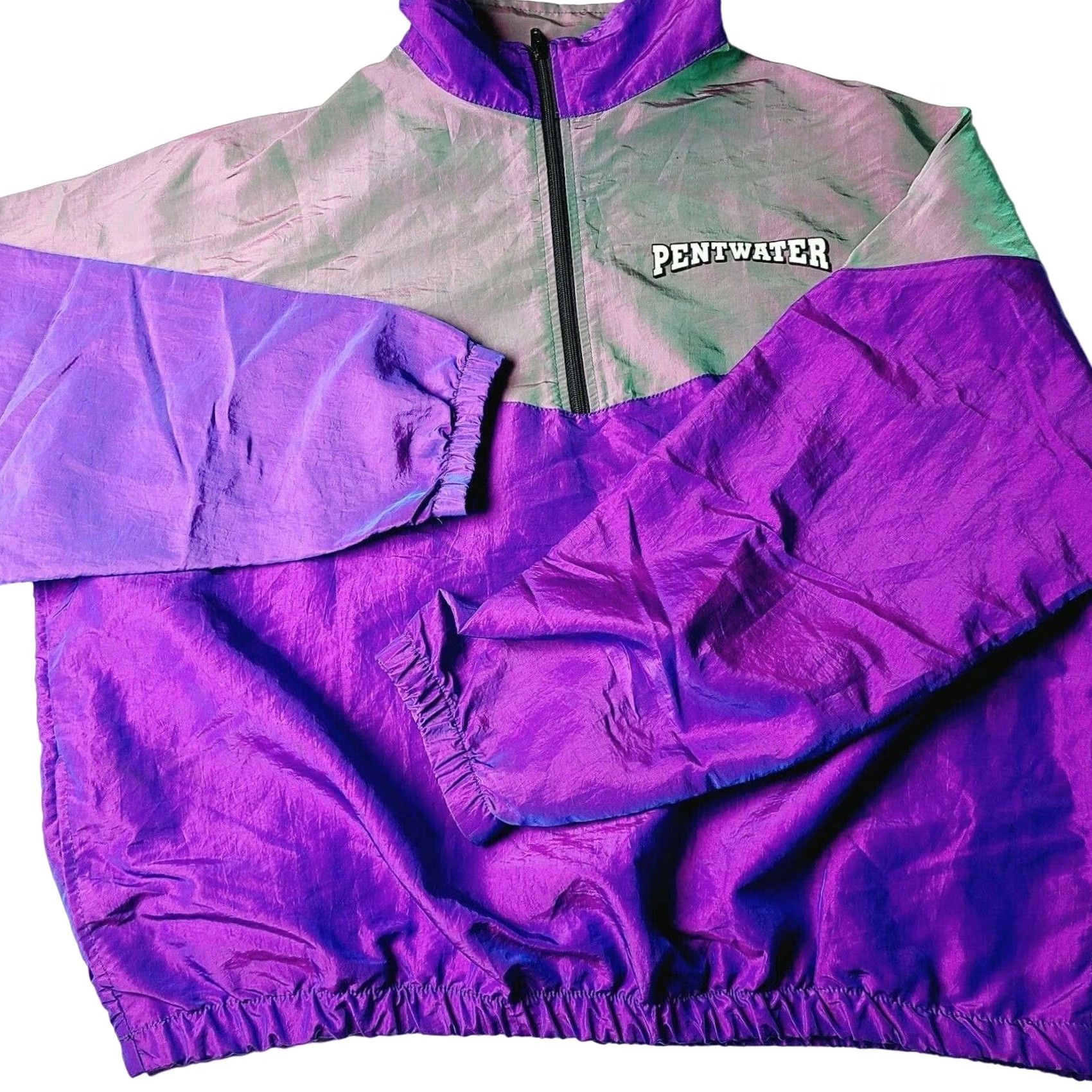 Vintage VINTAGE Ocean East Purple Iridescent Pullover Windbreaker 90s Mens L Nylon Jacket Windbreaker 90s Mens L Size US L / EU 52-54 / 3 - 2 Thumbnail