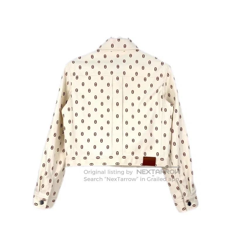 Hermes Hermes White pig nose logo denim cotton jacket Size XS / US 0-2 / IT 36-38 - 2 Thumbnail