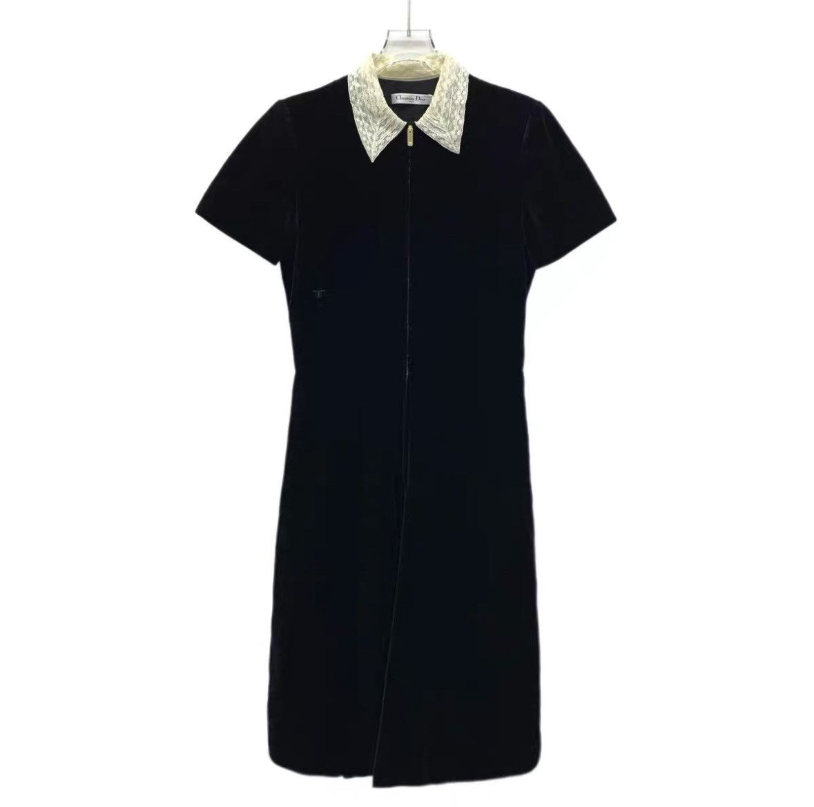 Dior Dior Black Cotton Lapel Short Sleeve Velvet Jumpsuit K26WX Size XS / US 0-2 / IT 36-38 - 1 Thumbnail