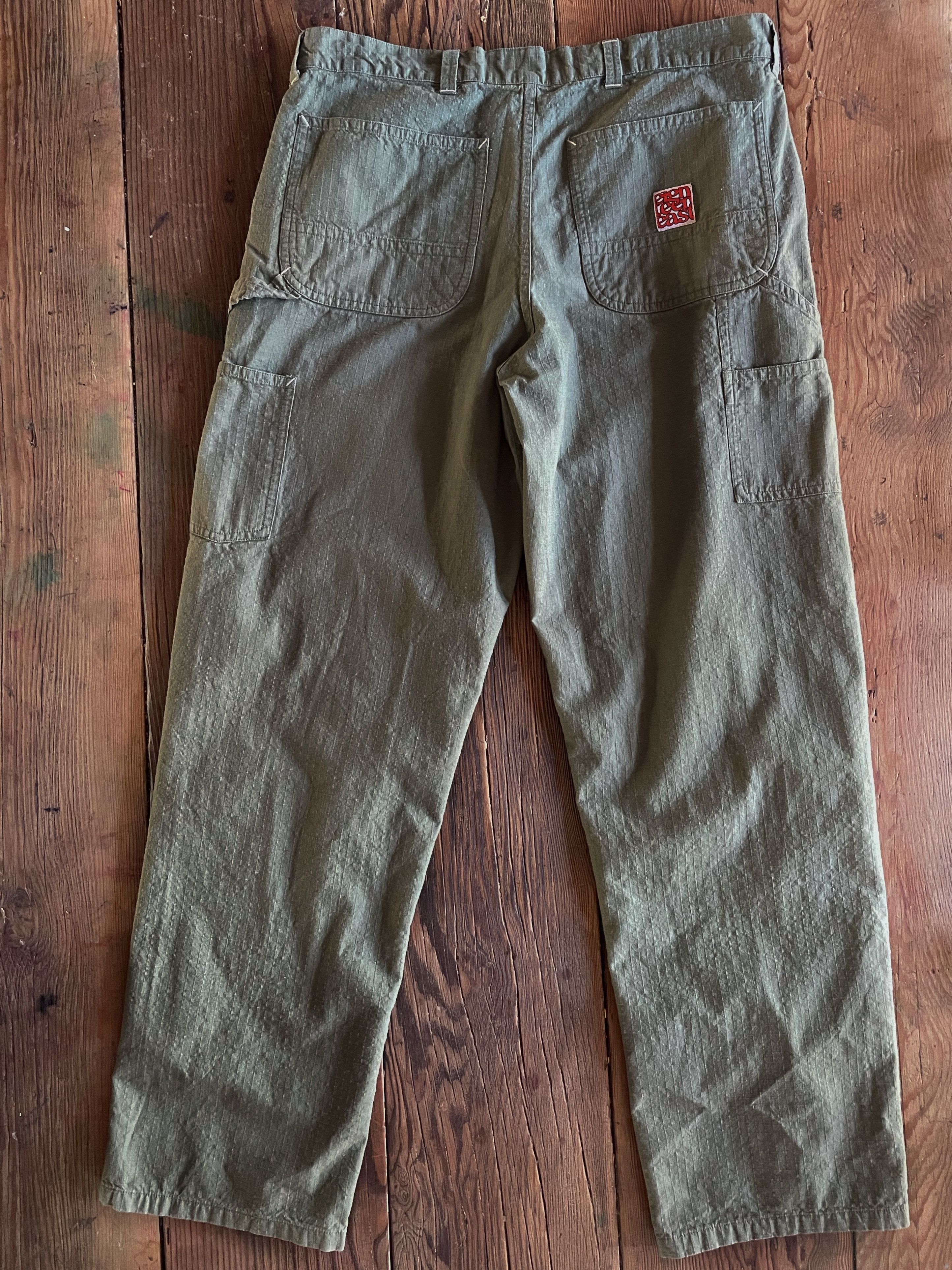 18 East Olive Embroidered Ripstop Double Knee Work Pants Size US 30 / EU 46 - 4 Thumbnail