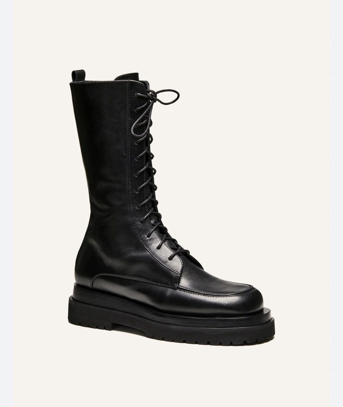 Magda Butrym Magda Butrym Black Leather Combat Boots Size US 7 / IT 37 - 1 Thumbnail