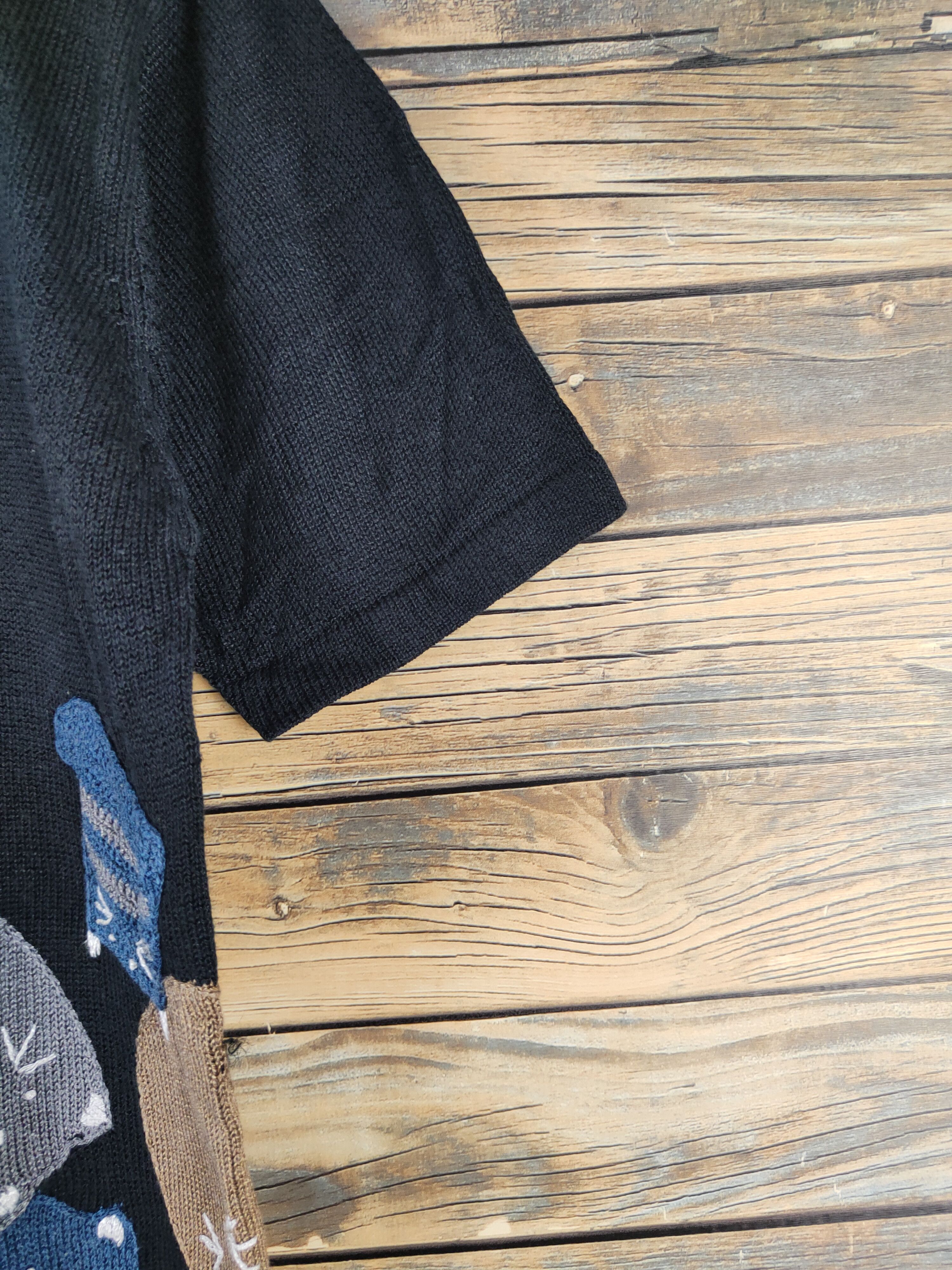 Japanese Brand Hana no Hana Black Cats Short Sleeve T-shirts #W1767 Size US M / EU 48-50 / 2 - 7 Thumbnail