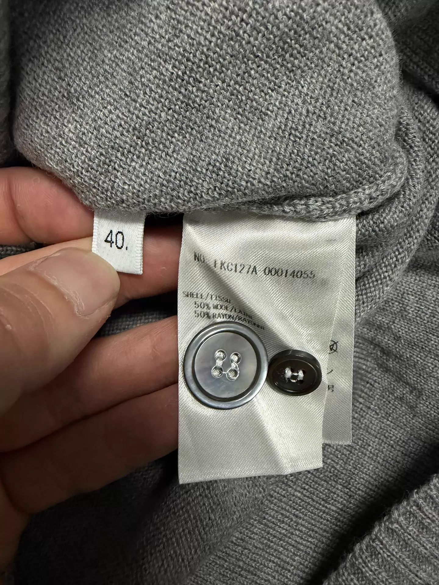 Thom Browne Thom Browne Women's Wool Cardigan Two-Tone Light Gray Size40 Size S / US 4 / IT 40 - 5 Thumbnail