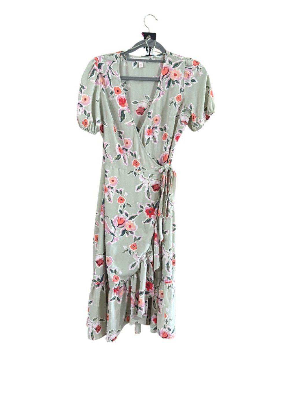 Lauren Conrad Women's LC Lauren Conrad Green Floral Wrap Dress XS Size XS / US 0-2 / IT 36-38 - 3 Thumbnail