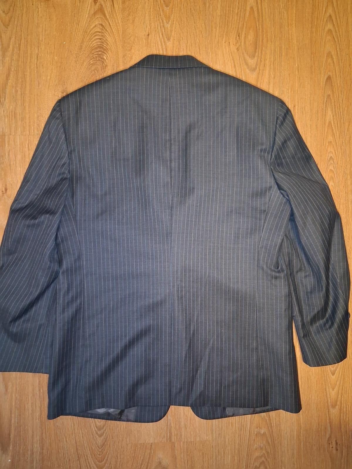 Stafford Stafford 2 Piece Suit Mens 40S 35x29 Gray Striped Wool Silk Size 40S - 10 Thumbnail