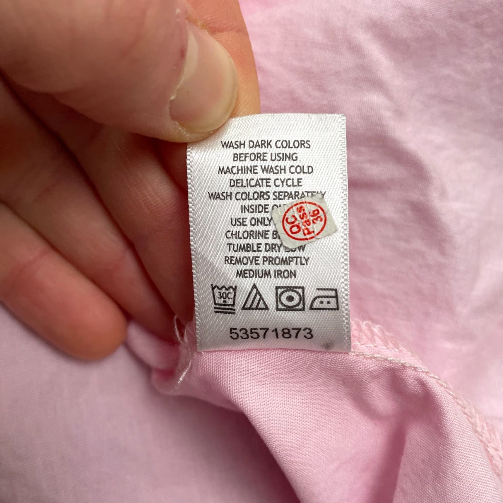 Vintage Woman Within Button-Up Shirt Womens Large Pink Cotton Short Sleeve Casual Top Size L / US 10 / IT 46 - 7 Thumbnail