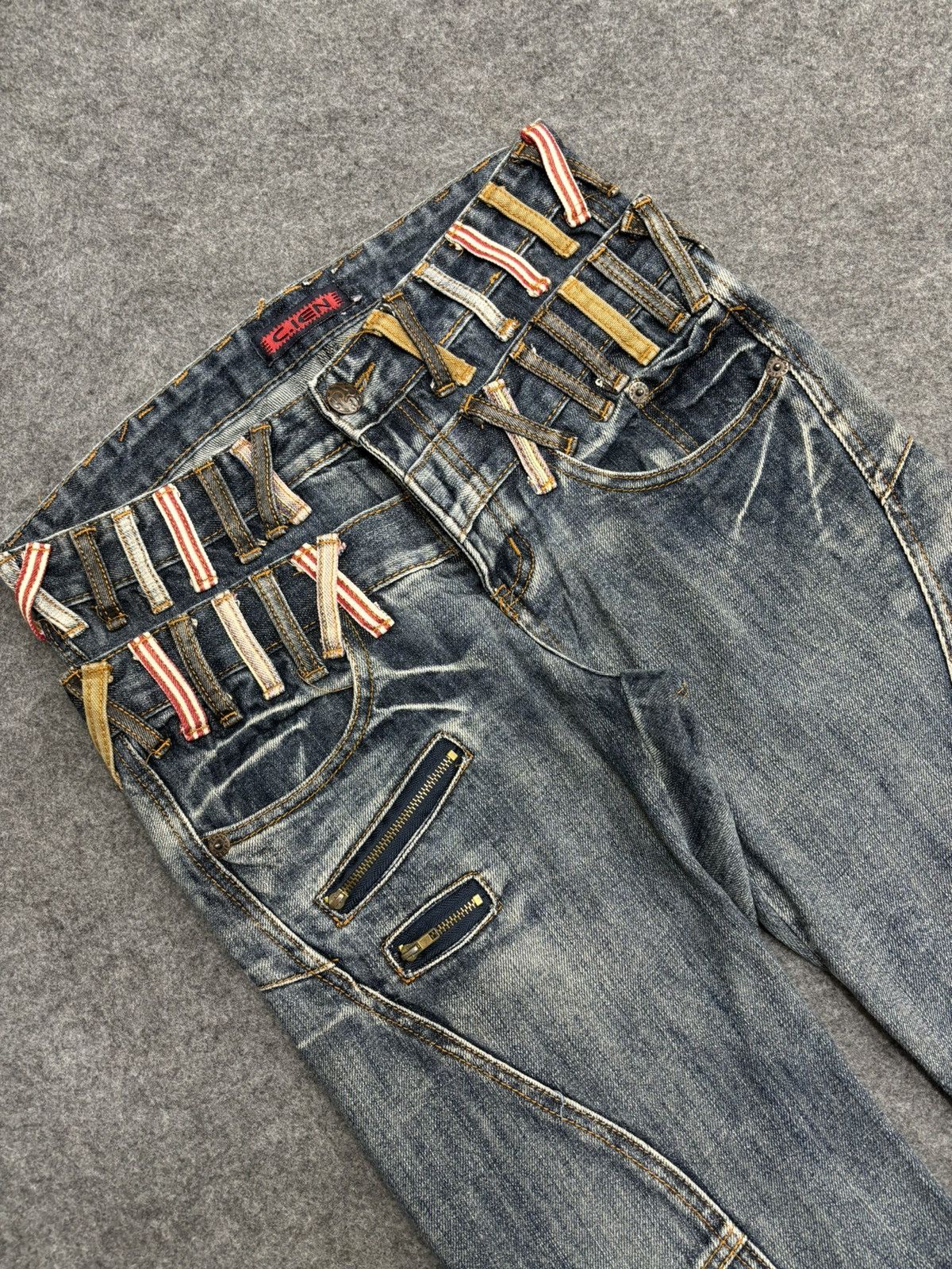 Seditionaries 💥Twsted Leg Double Waist💥Very Rare C.ien Zipper Denim F484 Size US 31 - 3 Thumbnail