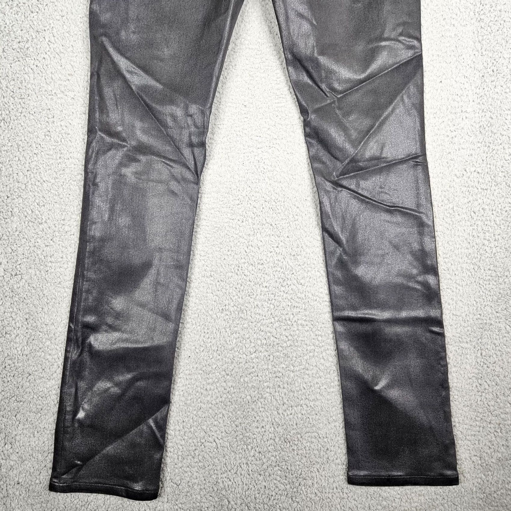 Paige PAIGE Jeans Dark Granite Coated Women's Skinny Size 28 Blacked Black Denim Mid Belted Comfort Regular 28 Jeans Womens Skinny Double-Checked Size 28" / US 6 / IT 42 - 4 Thumbnail