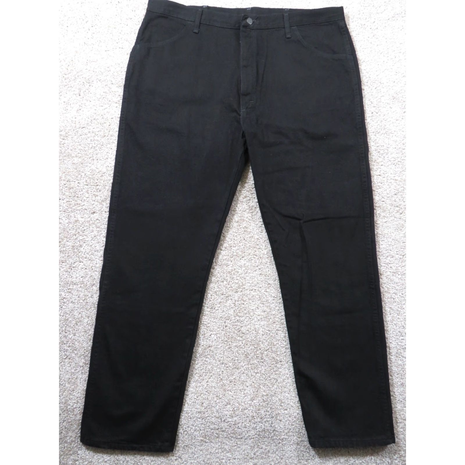 Denime NWT Rustler Mens Jeans 42x31 Regular Fit Straight Leg Black Denim 5-Pocket Western Chore NWT Size US 42 / EU 58 - 6 Thumbnail