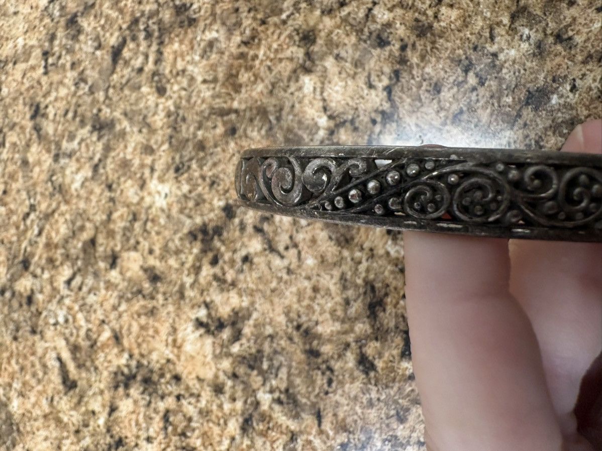 Brighton Brighton Silver Tone Scroll Engraved Bangle Bracelet Vintage Size ONE SIZE - 3 Thumbnail