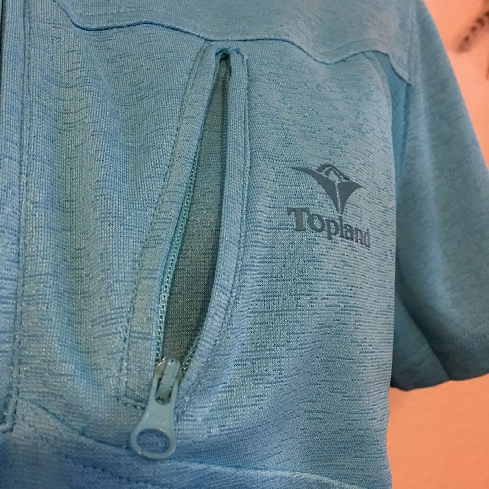 Designer Ladies Topland blue athletic short sleeve top NWT Size XXL / US 16-18 / IT 52-54 - 5 Thumbnail