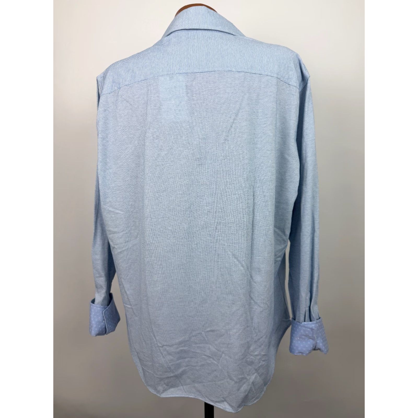 Robert Graham Robert Graham Shirt 2XL Mens Blue Cotton Button-Up Long Sleeve Pique Stretch Size US XXL / EU 58 / 5 - 7 Thumbnail