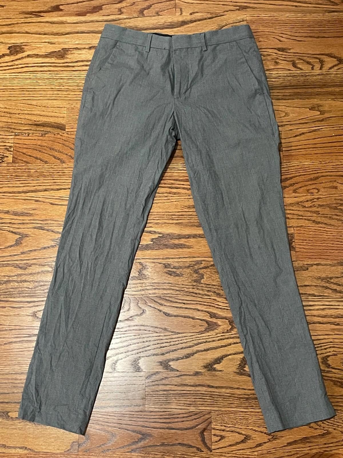 Express Express Men's 29x32 Gray Innovator Flat Front Pants Size US 29 - 2 Thumbnail