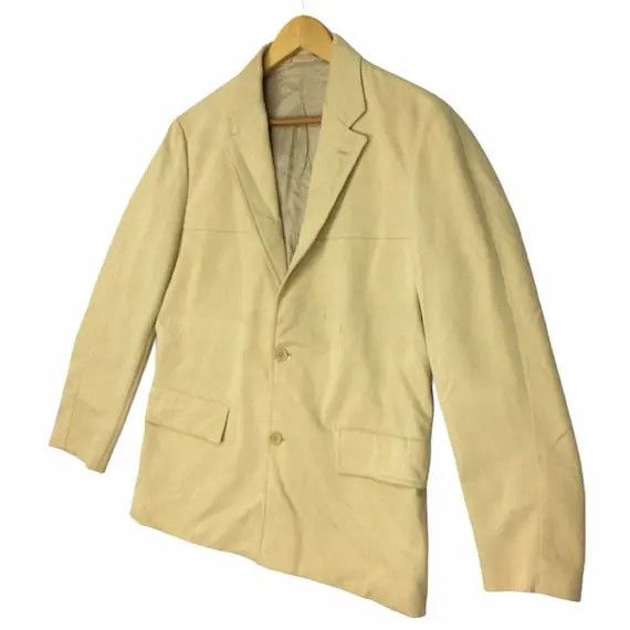 Helmut Lang Vtg HELMUT LANG Yellow 2 Button Blazer Sport Coat Suit Italy Size 40R - 9 Thumbnail