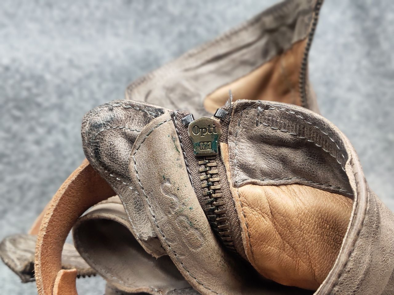 A.S.98 A.S.98 Design mummy Leather faded Ankle Zip Strap Boots Size US 9 / IT 39 - 20 Thumbnail