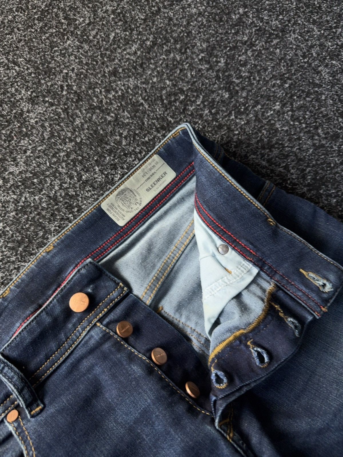 Diesel Designer Dirty Diesel Sleenker Skinny Jeans Blue Wash W30 Size 30" / US 8 / IT 44 - 10 Thumbnail
