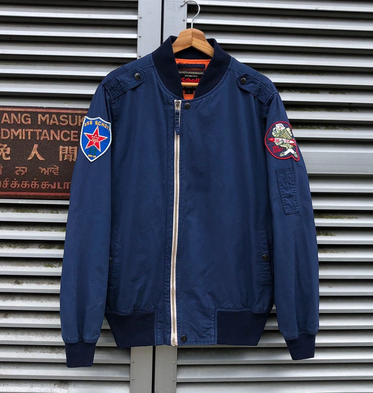 Schott Vintage Schott N.Y.C USS Patches Bomber Jacket Size US L / EU 52-54 / 3 - 1 Thumbnail