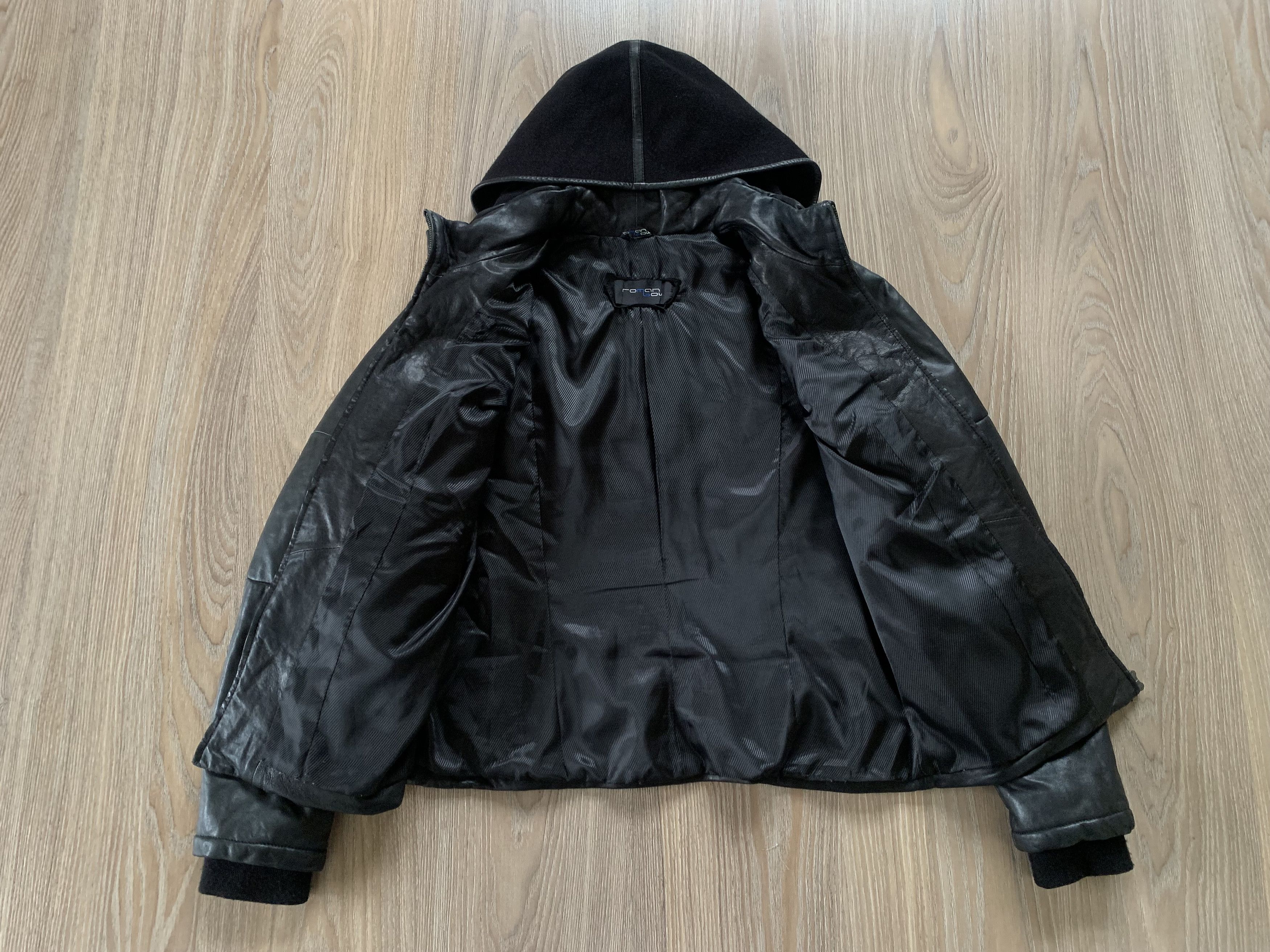 Japanese Brand Vintage Roman Bow Black Leather Jacket With Hood Size M / US 6-8 / IT 42-44 - 4 Thumbnail