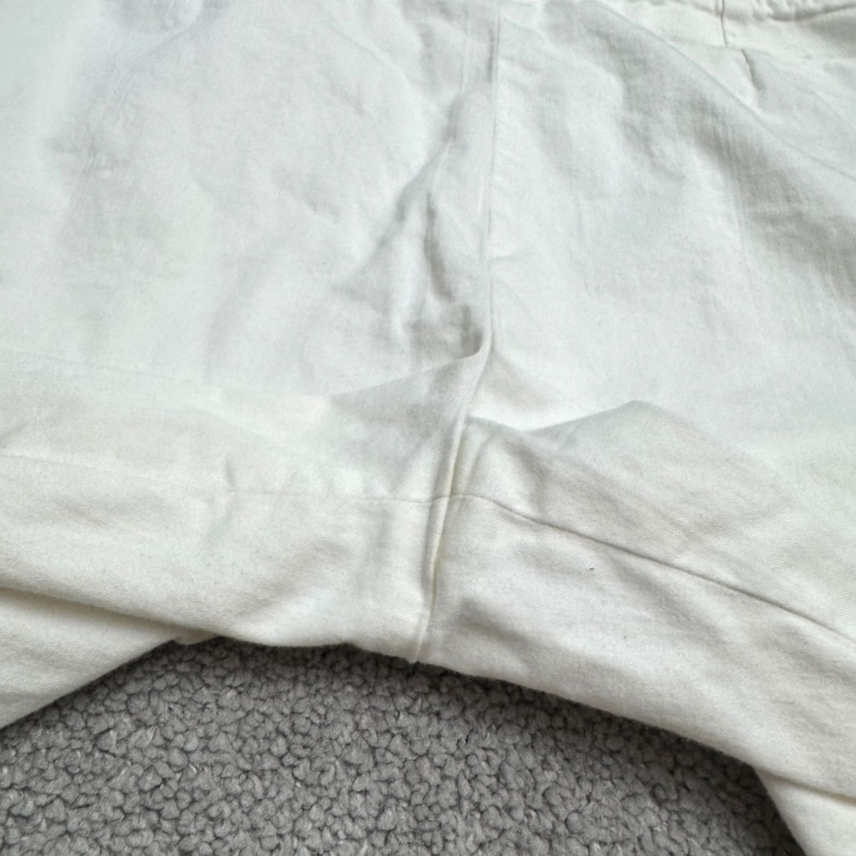 Vintage Trucco White Cotton Straight Cropped Ankle Pants Womens 12/44 High Rise Casual Slim Fit Size 34" / US 12 / IT 48 - 6 Thumbnail