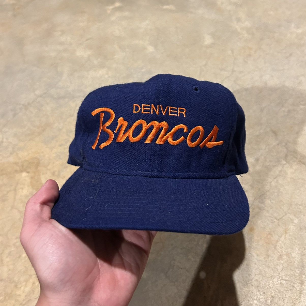 Sports Specialties Vintage 1990s Denver Broncos Script Wool Snapback Hat Rare Size ONE SIZE - 2 Thumbnail