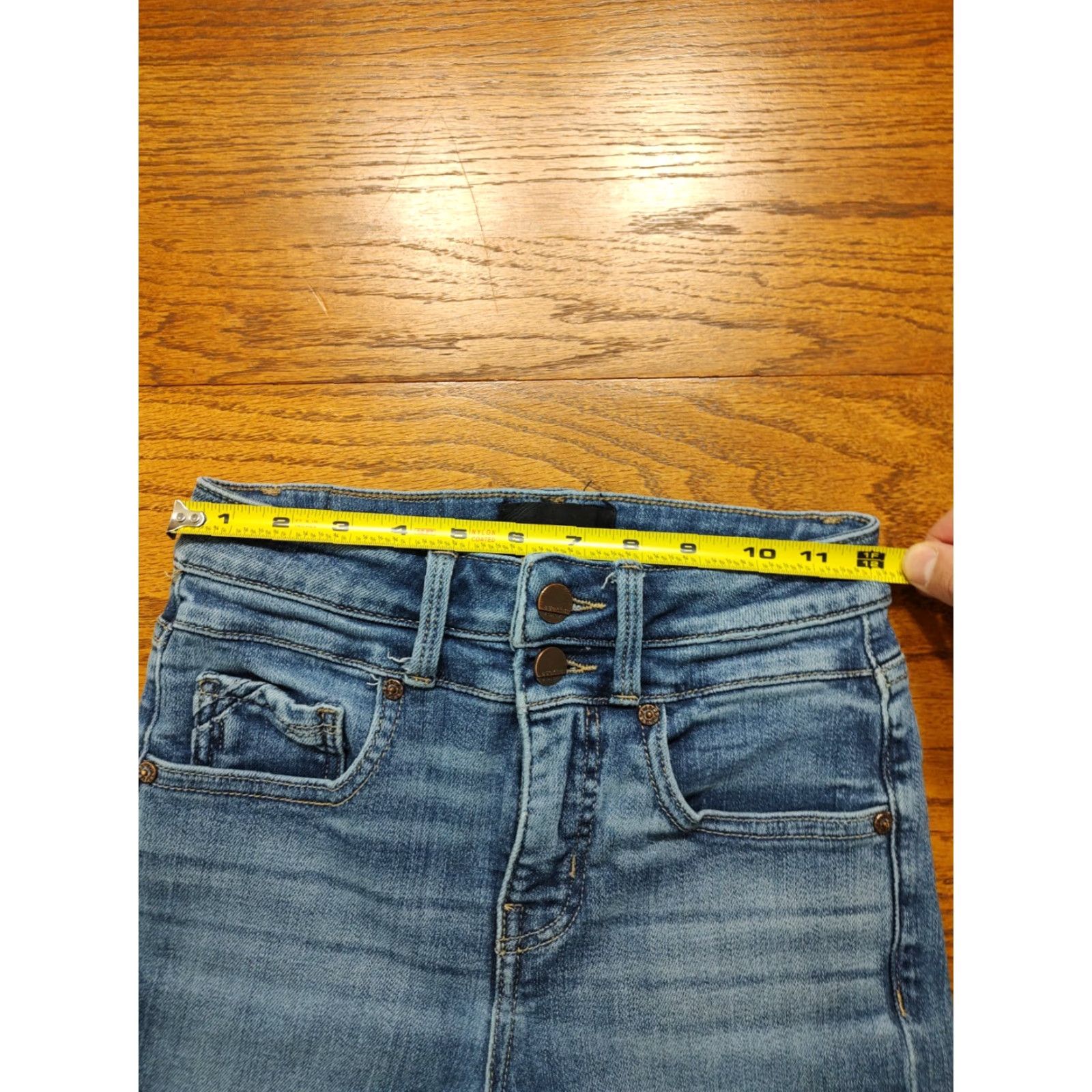 Vintage Buckle Black Fit No. 35 Ankle Skinny Jeans Blue Women's Tag 24 X 26 Distressed Size 42" / US 20 - 7 Thumbnail