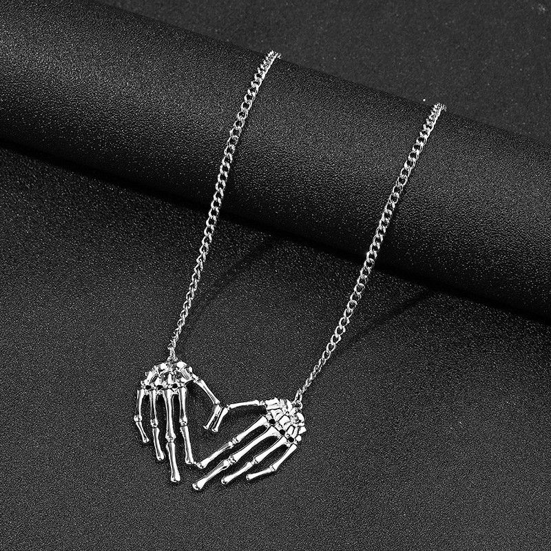 Jewelry Hip-Hop Skull Hand Necklace Size ONE SIZE - 4 Thumbnail