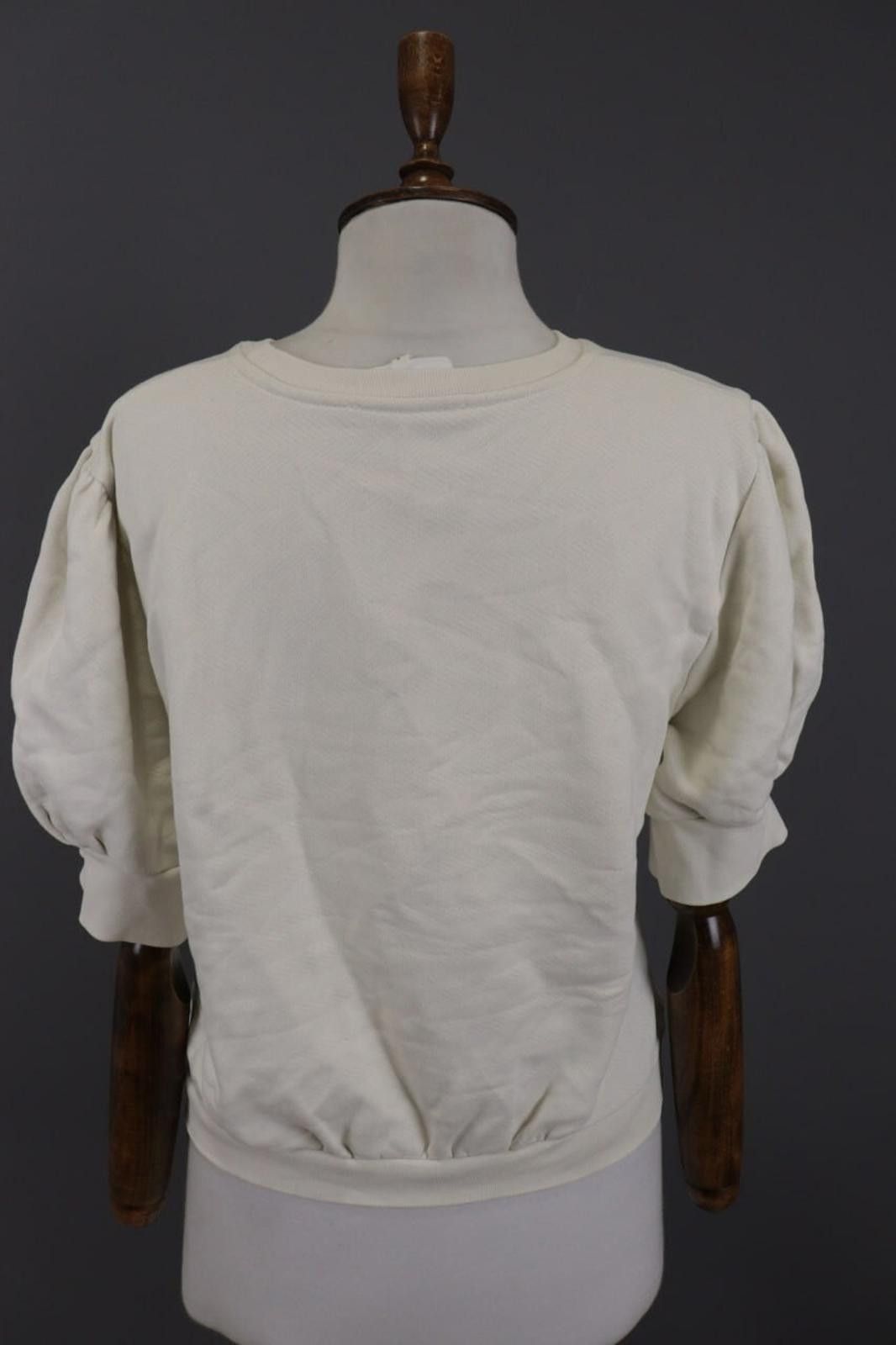Wilkes Bashford BA&SH Leady Sweatshirt White Cropped Sweater Size 3 Size M / US 6-8 / IT 42-44 - 11 Thumbnail
