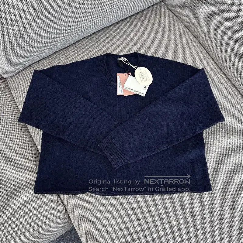 Miu Miu Miu Miu Women's Navy Blue Wool Sweater . Size XL / US 12-14 / IT 48-50 - 2 Thumbnail