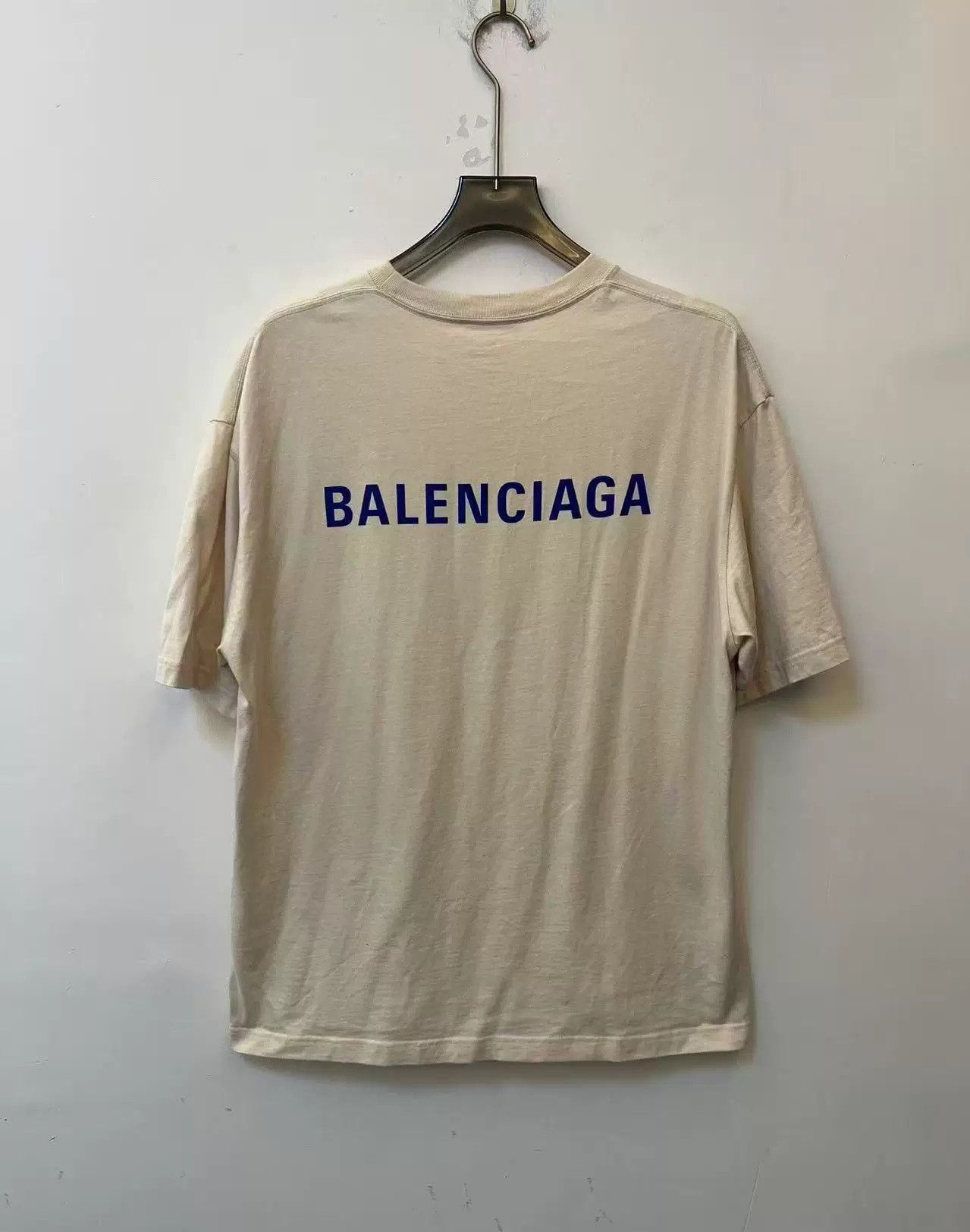 Balenciaga Balenciaga FW20 Logo Cream T-Shirt Size US L / EU 52-54 / 3 - 2 Thumbnail