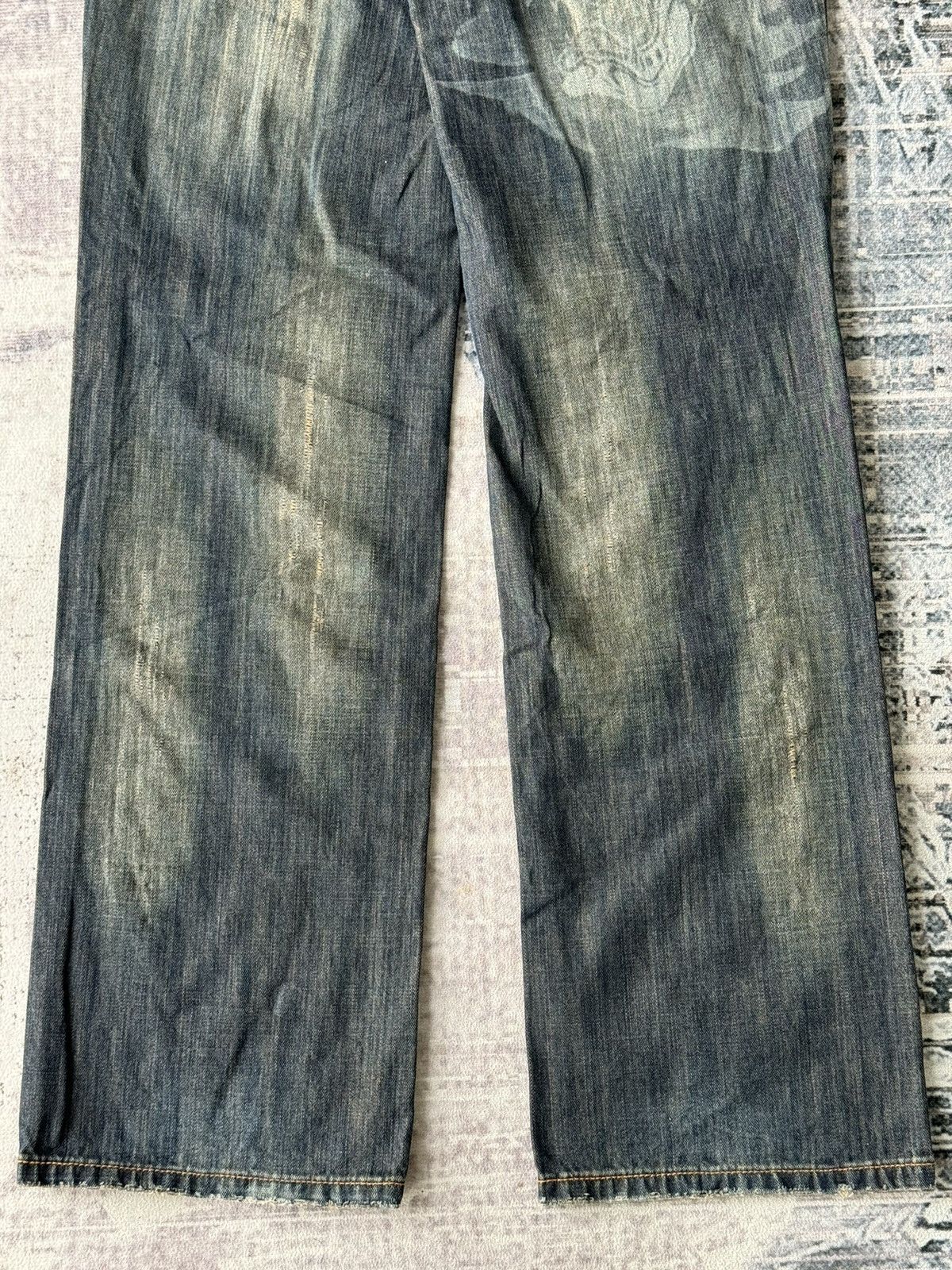 Japanese Brand Denma DF-7 Devil Flared Distressed Denim / GOA Style Size US 29 - 8 Thumbnail