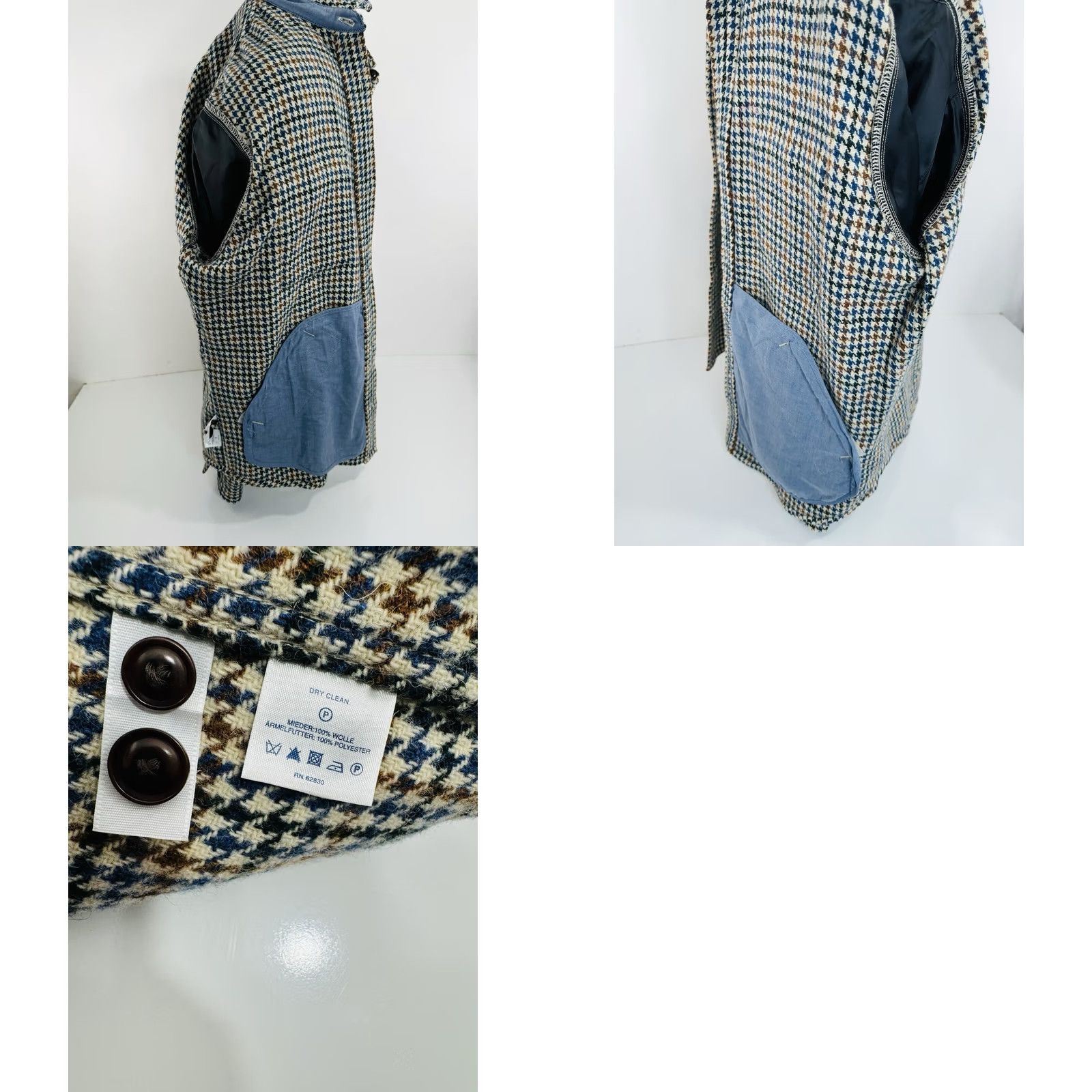 Lands' End Lands' End Wool Houndstooth Tweed Field Ranch Chore Hunting L Jacket Mens Large Blue / Brown / Beige Wool Tweed Jacket Hunting 90s Century? Size US L / EU 52-54 / 3 - 8 Thumbnail